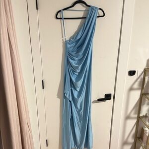Elegant Blue One-Shoulder Dress